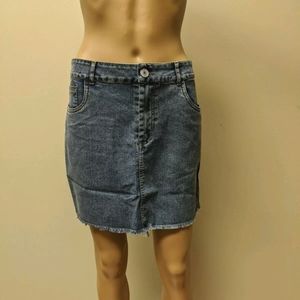 Denim High Waist Mini Skirt